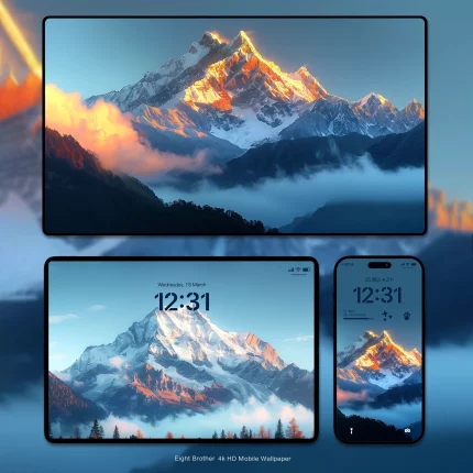 6张日照金山好运来 4K高清手机壁纸ipad平板电脑桌面雪山风景素材