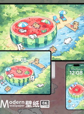 可爱治愈系小狗8K高清壁纸苹果手机ipad平板mac电脑区分卡通插画