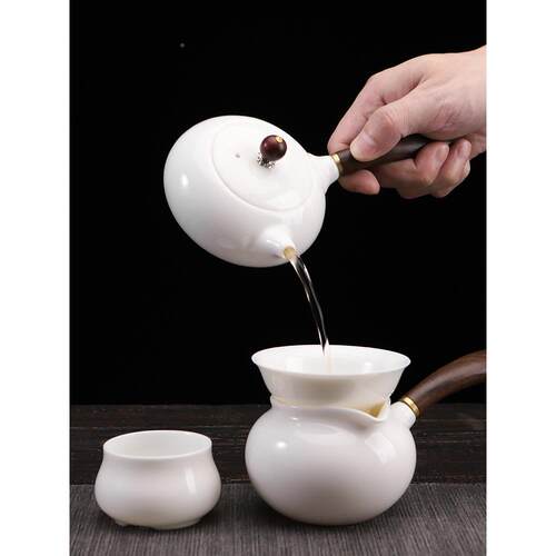 泡xyt羊脂玉功夫F76S6ST6茶家具套装盖德化白瓷茶杯用客厅办公室