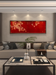 大尺寸事事如意客厅装饰画新中式沙发背景墙壁画大厅轻奢挂画现代