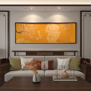 客厅沙发背景墙挂画事事如意新中式 铜画现代高档轻奢柿子手工挂饰