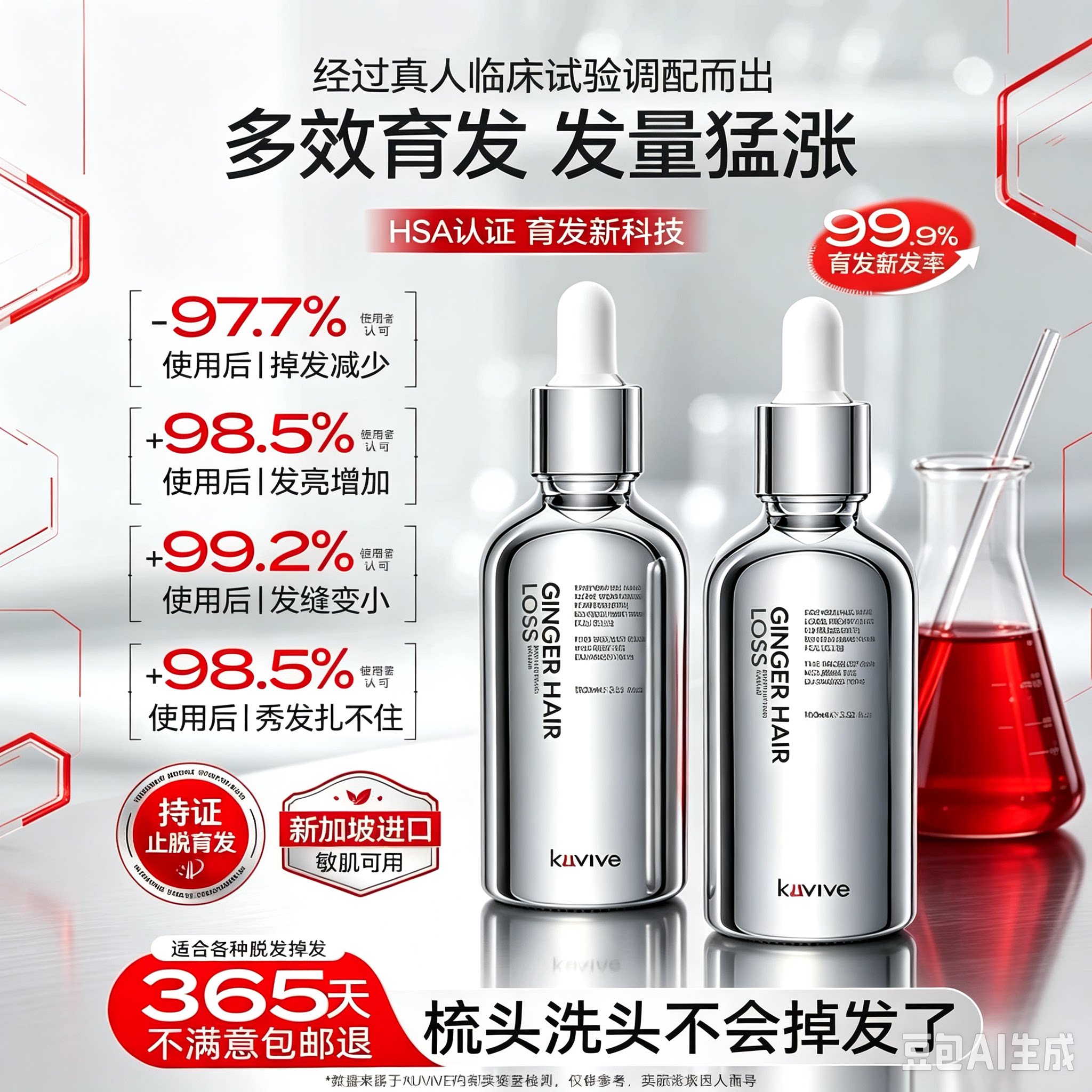 进口生姜育发液发头皮精华发际线头皮精油/精华