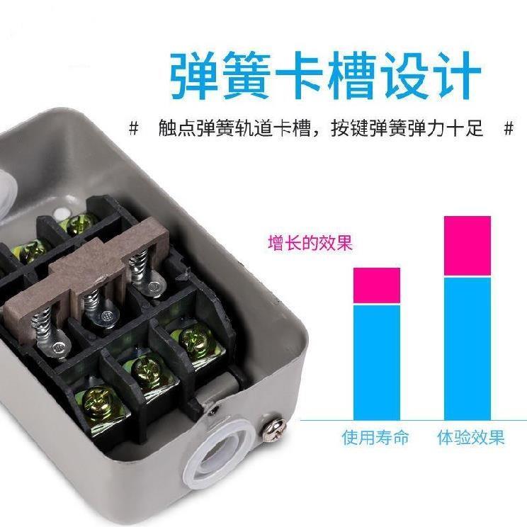 木工台锯带锯 砂带机开关BS-230B按钮压扣开关 三相押扣开关380V*
