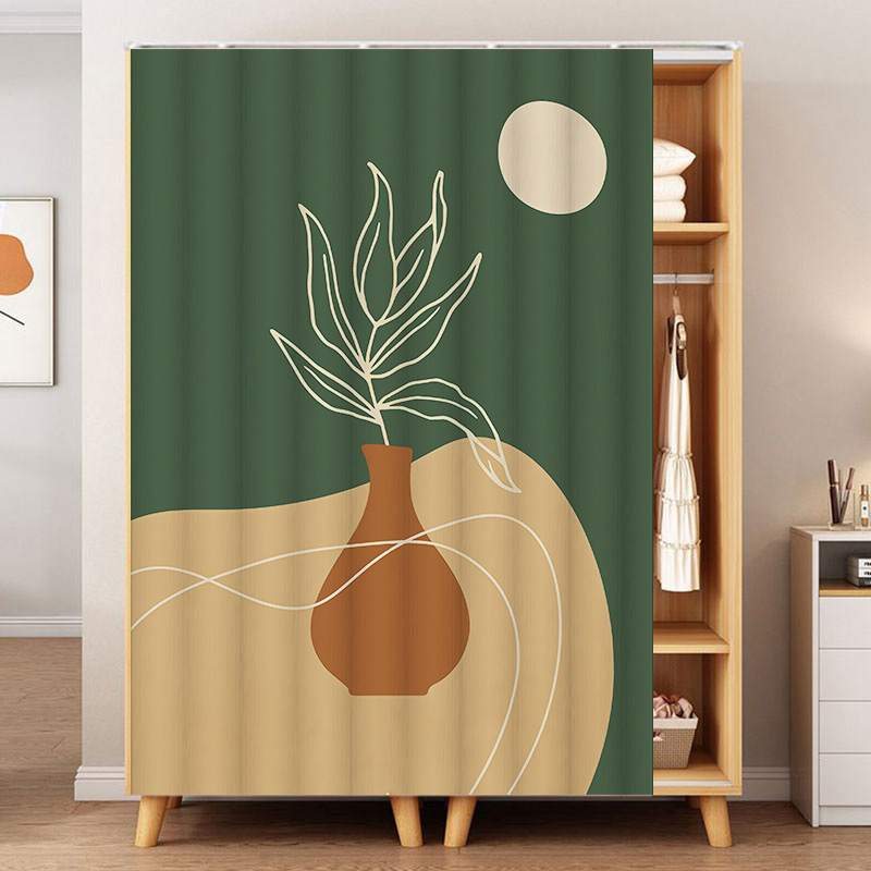 田百夏衣柜绒布书柜防尘帘