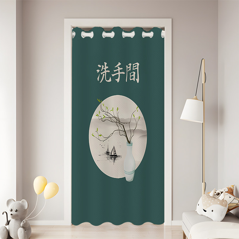 卫生间门口专用门帘遮挡帘洗手间厕所隔断帘高级感免打孔帘子厂家图片