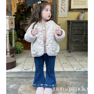 童装女童爱心夹棉加厚外套