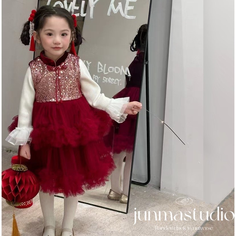 樱桃童装女童儿童宝宝冬装国风加绒背心裙礼服裙拜年裙公主裙,童装/婴儿装/亲子装,连衣裙,淘宝优惠券,粉丝福利购,淘宝优惠卷