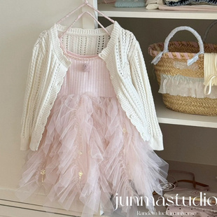 TF童装女童宝宝儿童夏装新款花边吊带裙纱裙公主裙连衣裙礼服裙子