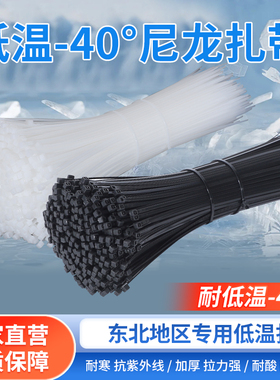 耐低温-40度PA66改性扎带抗紫外线4x250自锁式尼龙扎带高强度防老化卡扣扎带束线捆绑固定拉紧器加厚承重力强