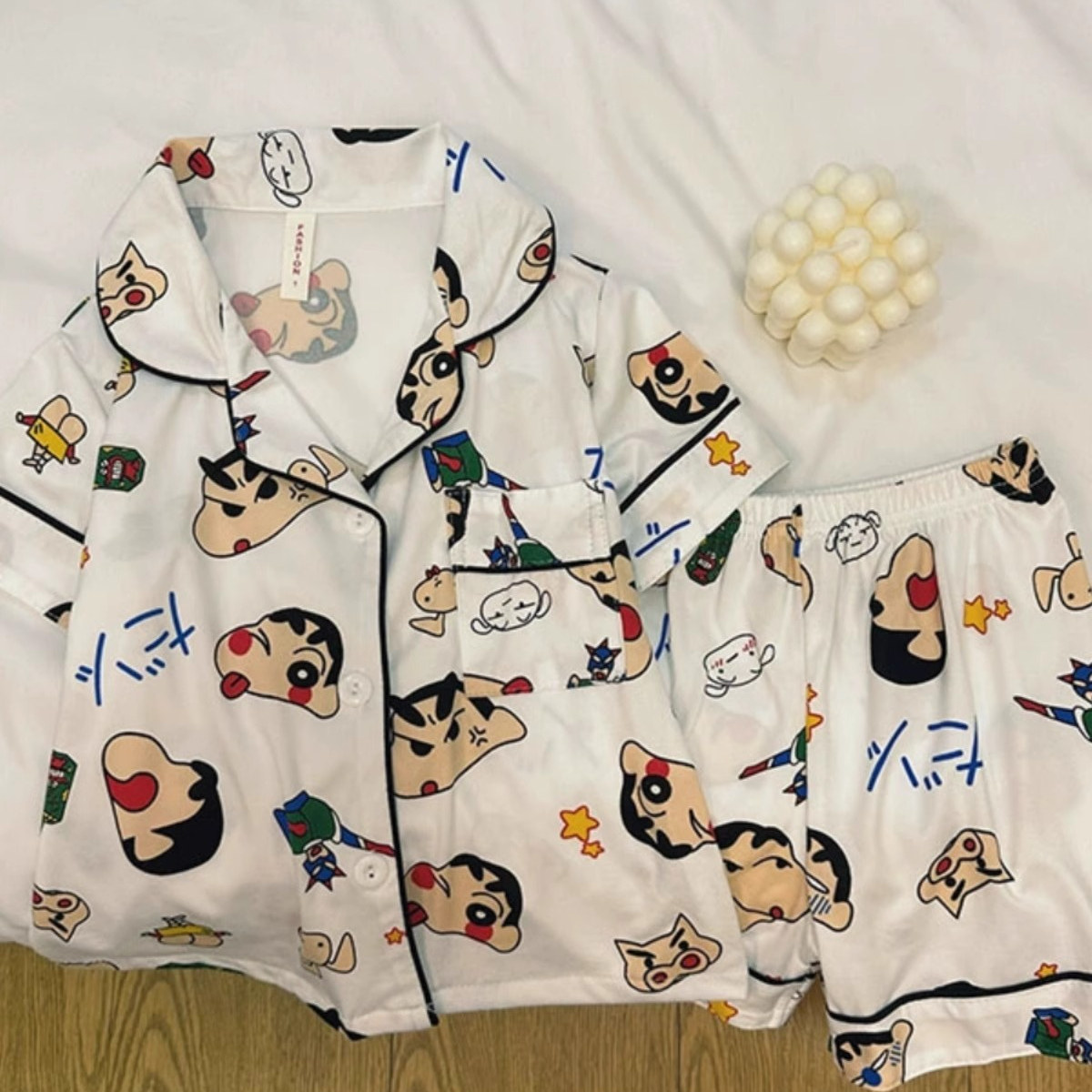蜡笔小新短袖短裤男女孩套装夏季卡通儿童睡衣宝宝家居服两件套装