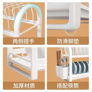 碗盘收纳架厨房置物架碗架沥水架家用橱柜内筷盒放碗碟架子 免安装