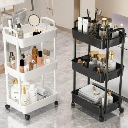 美容院小推车专用仪器架子化妆品收纳置物架理发店烫染美甲工具车