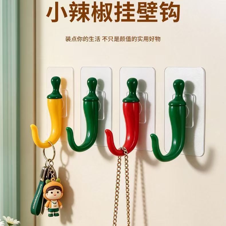 免打孔辣椒粘钩门后玄关挂衣