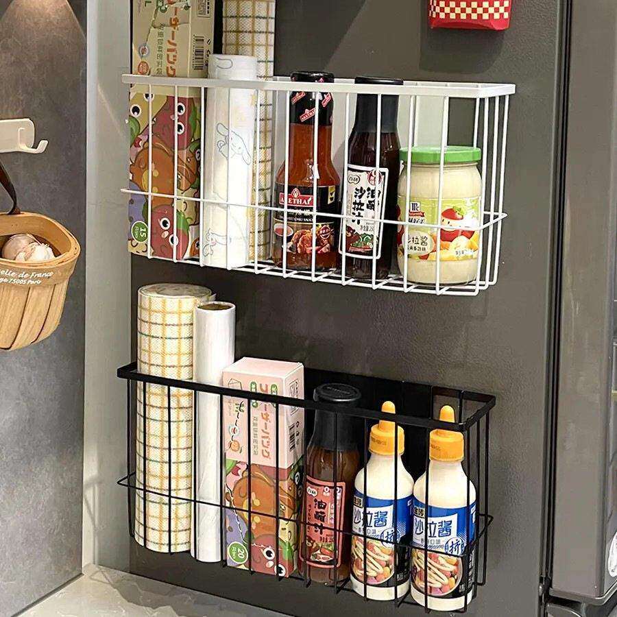 冰箱置物架侧收纳磁吸厨房保鲜袋收纳神器壁挂保鲜膜收纳盒调料