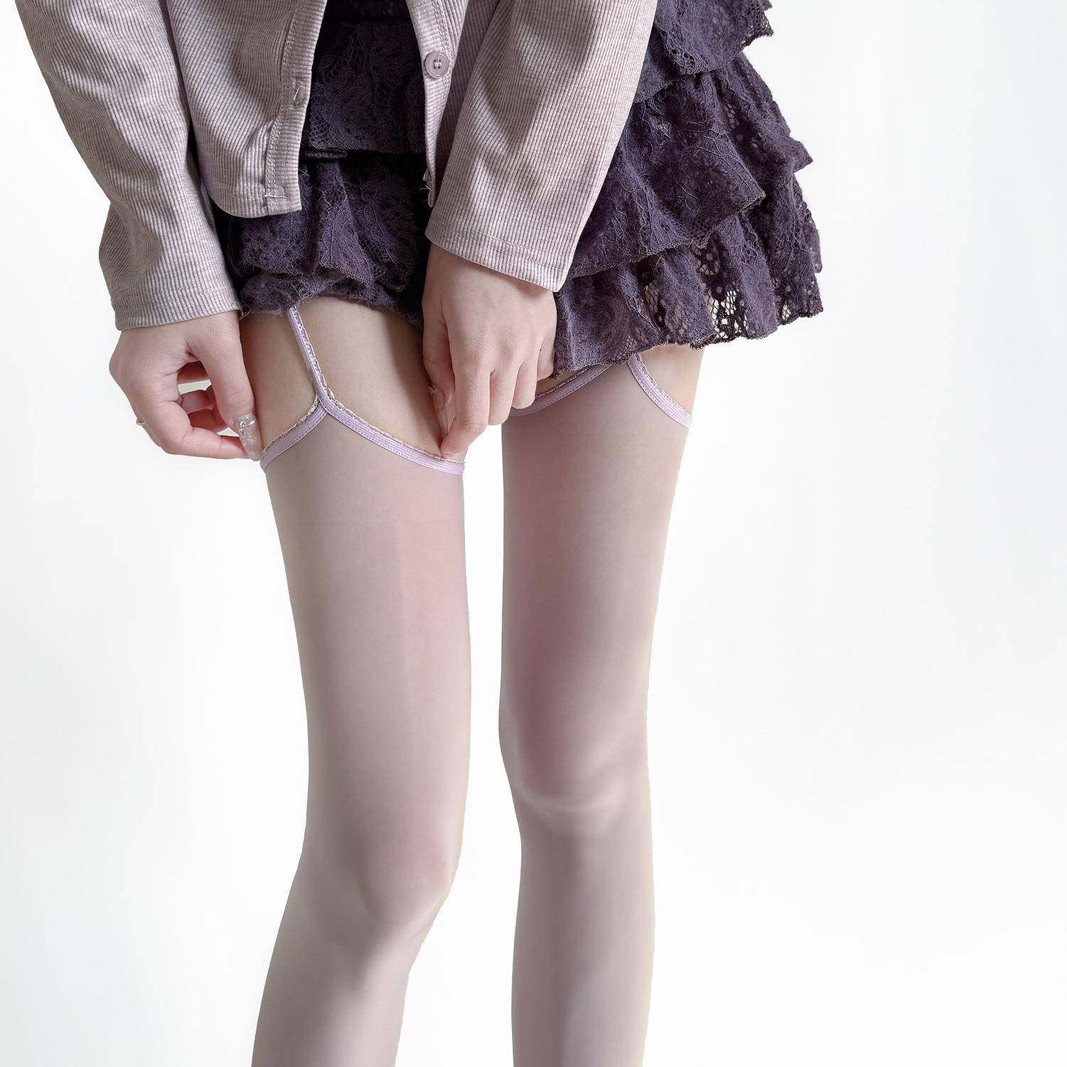 春夏性感极光蕾丝一体吊带油光过膝袜纯欲薄款马油高筒袜黑色过膝,女士内衣/男士内衣/家居服,连裤袜/打底袜,淘宝优惠券,粉丝福利购,淘宝优惠卷