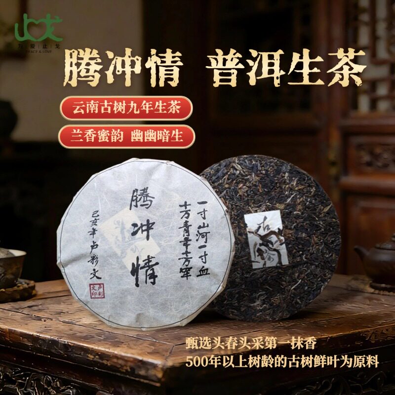 腾冲情九年陈香普洱生茶云南古树