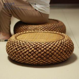 加厚家用禅修打坐垫草编客厅坐墩 藤编蒲团榻榻米卧室坐垫地上日式