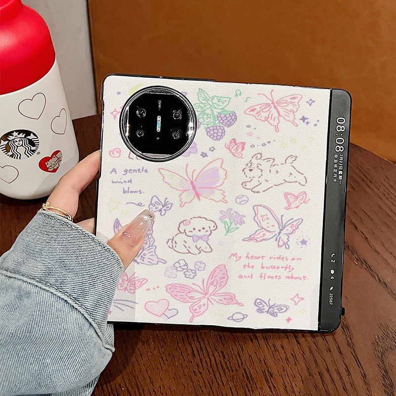 华为matex5手机壳创意蝴蝶花园