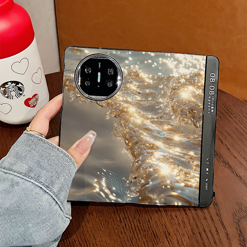 华为x5手机壳皮质海上生金