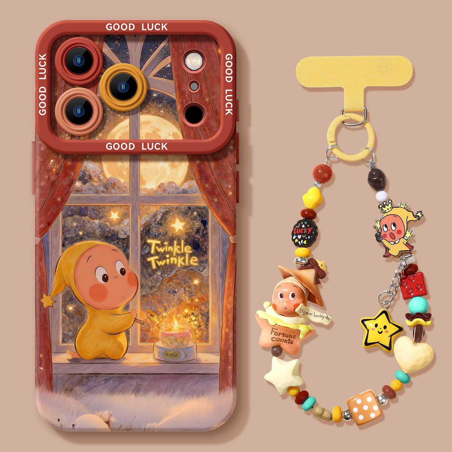 适用苹果17promax手机壳星星人14卡通12带挂绳17air高级17秋冬15小众创意16pro可爱13硅胶11全包16防摔17pro