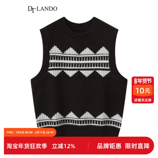 DTLANDO品牌春季款针织马甲女装设计感通勤百搭保暖叠穿毛衣马夹