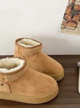加赵露地思同款厚底雪靴女20北25冬季新65552款加绒厚东棉鞋保暖