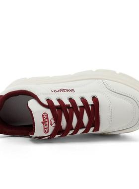 跨境W56385新款纯色202夏小白鞋厚底内增无品牌/高耐磨休闲鞋学生