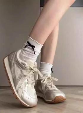 厚底高12758内增网面透气爹鞋女子2025新款夏季爆款阿甘运老动鞋