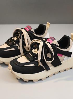 G68221新款小香风鞋202女3春秋-字母气舒适增高厚透底运动无品牌/