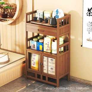 新茶几具博古架茶桌边柜茶架新中式 款 茶柜收纳展示置物架客BHW厅