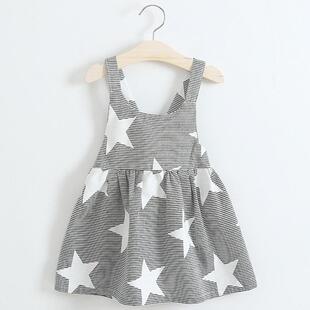 girls clothing dress baby striped INS backless childrens