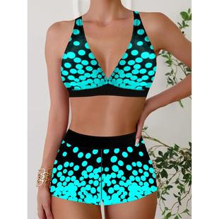 swimsuit Womens bikini pattern backless gradient