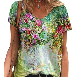 tops womens neck trendy shirt clothing loose