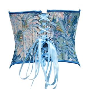 gothic bodice floral lace overbust tops corset flowers