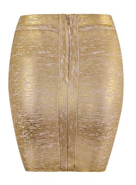 Gold-stamped bandage skirt fashionable and elegant ladies