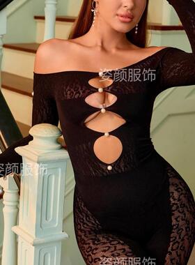 Bodysuit Size Open-chested See-through Sexy Off-shoulder