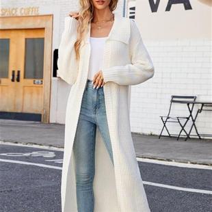 Casual Cardigan Sweater Long Lapel Jacket Knitted