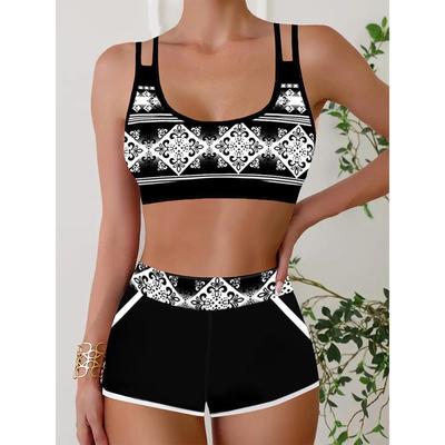 Two-piece swimsuit sports bikini plus size womens