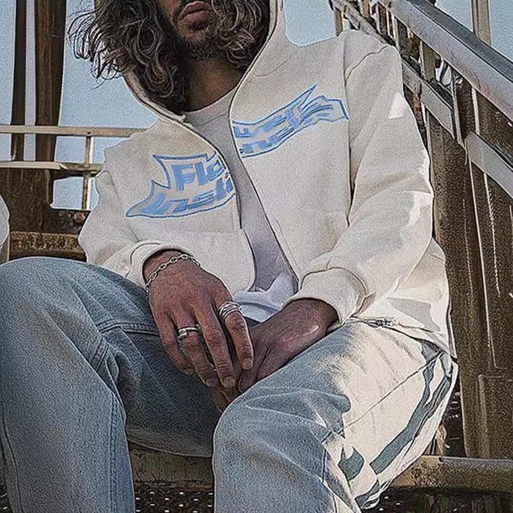 hoodie zippered pentagram size large couple gothic hoodies