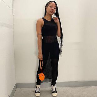 Neck Color Slightly Solid Womens Transparent Dress Threaded