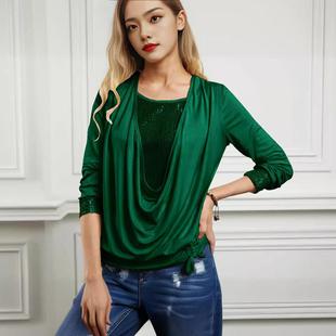 piece collar loose fit womens autumn pleated large long two