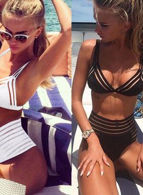 sexy women lingerie two piece leather with chain linked