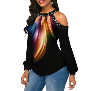 versatile patch tee pullover blouses tops female casual