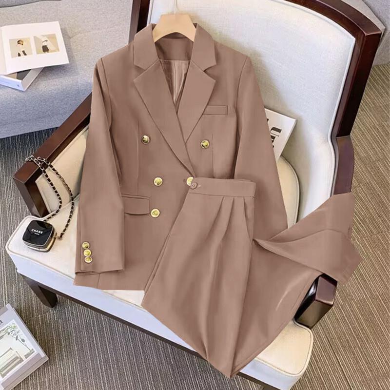 women casual blazer double breasted jacket korean version
