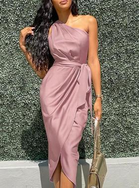 womens -xl size long skirt new irregular sloping shoulder