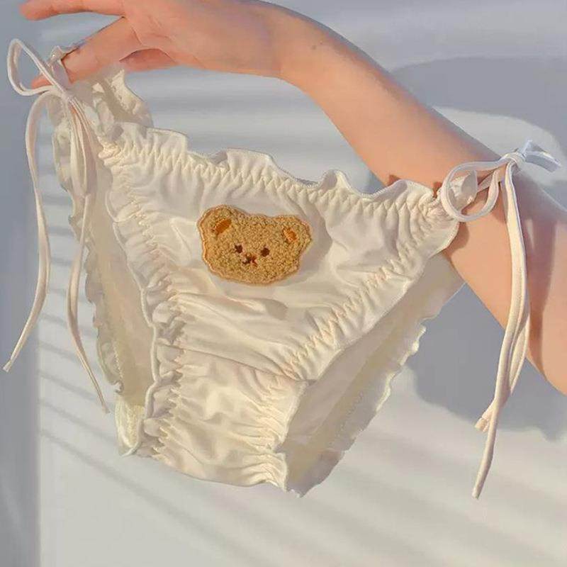 students for briefs waist low bowknot undone antibacterial