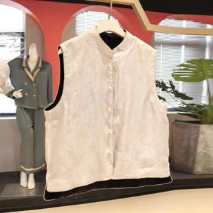 womens wear filled sided Silk double vest warm button