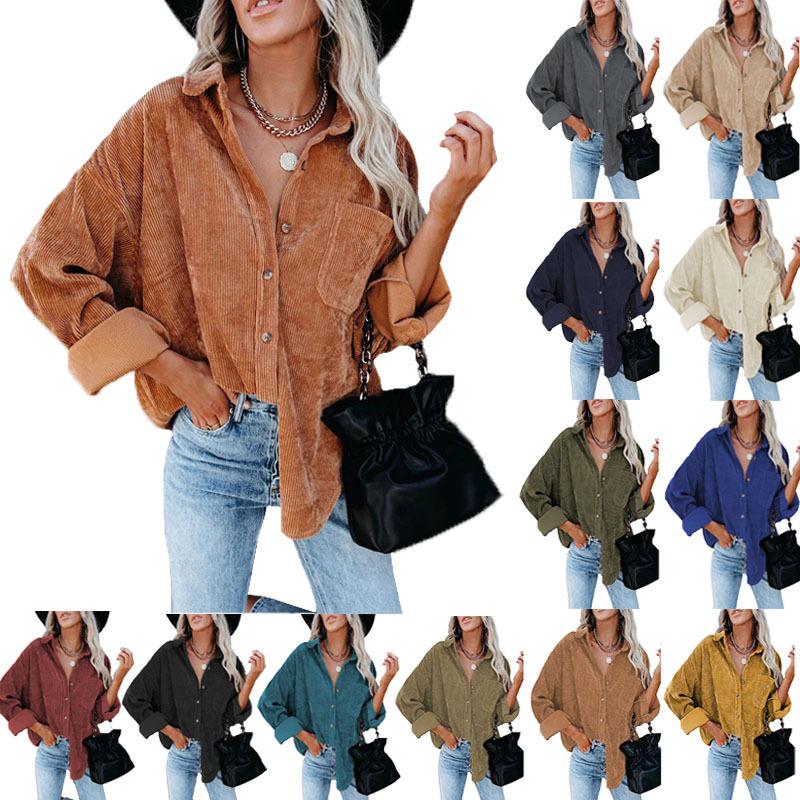 womens coat fashion solid pit casual shirt autumnwinter