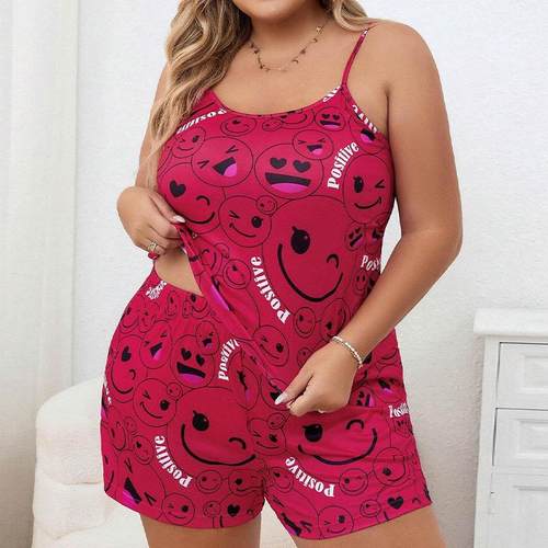 Suspender shorts plus size plus fat woman pajamas home
