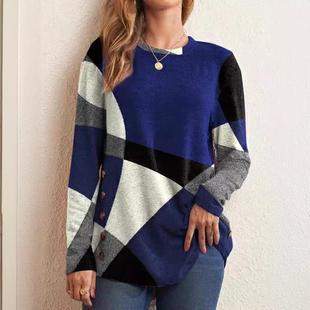 top sleeve cashmere contrast Women long color shirt